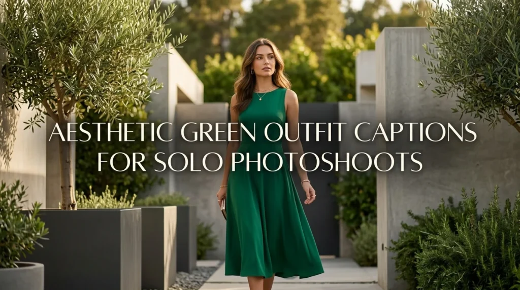 Aesthetic Green Outfit Captions For Solo Photoshoots