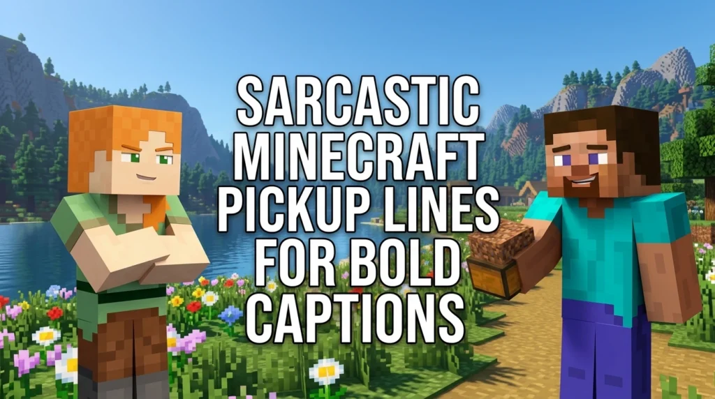 Sarcastic Minecraft Pickup Lines For Bold Captions