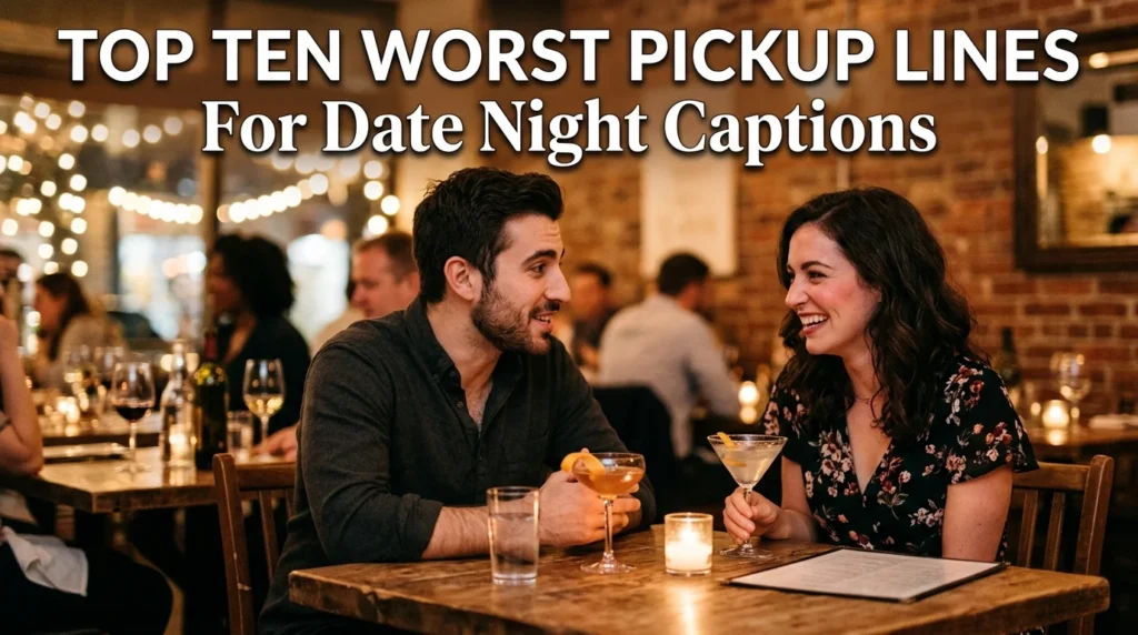 Top Ten Worst Pickup Lines For Date Night Captions