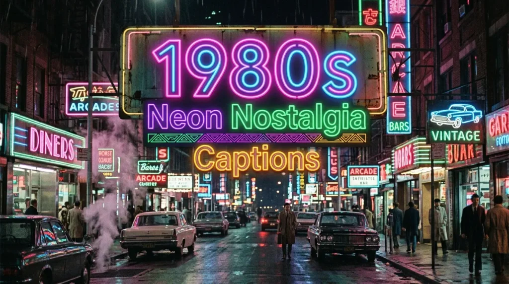 1980S Neon Nostalgia Captions