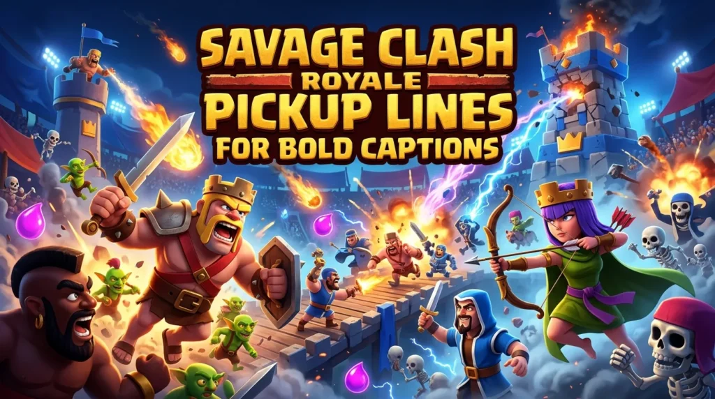 Savage Clash Royale Pickup Lines For Bold Captions
